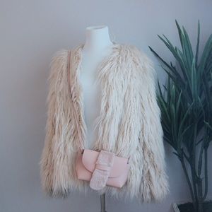 Light Pink Faux Fur Coat